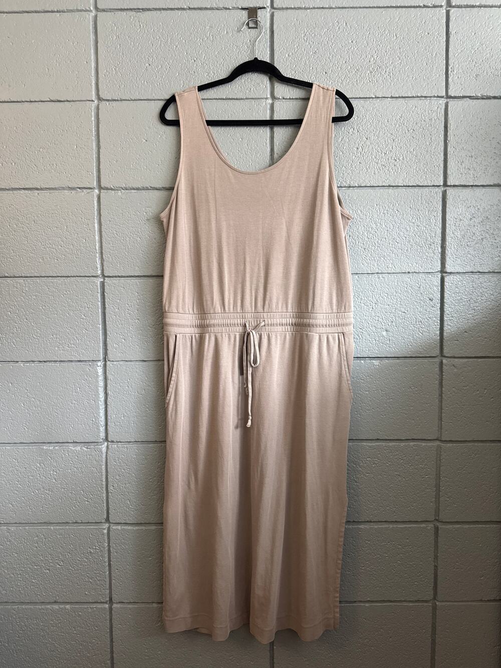 Haven Well within Organic Cotton Interlock Tie Waist Midi Dress size XL